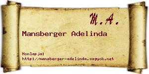 Mansberger Adelinda névjegykártya